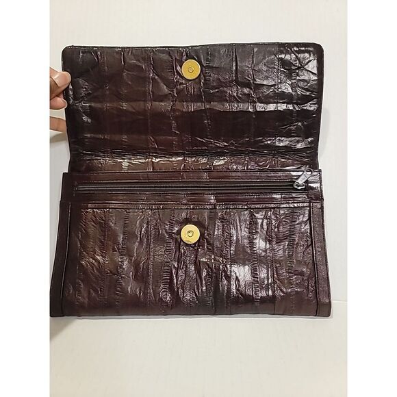 Eel‎ Skin Purse Lot Bright Blue, Violet, Black, Wine Clutch Wallet Bag